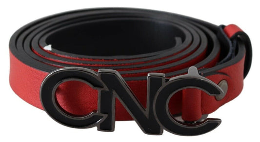  - Elegant Red Leather Waist Belt