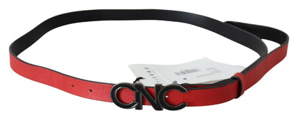  - Elegant Red Leather Waist Belt