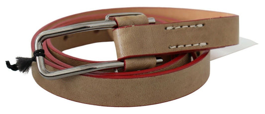  - Beige Leather Fashion Belt