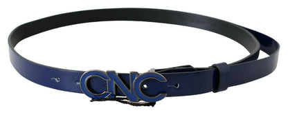  - Sleek Dark Blue Leather Fashion Belt