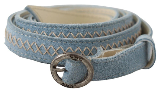  - Chic Sky Blue Leather Belt - Buckle Up in Style