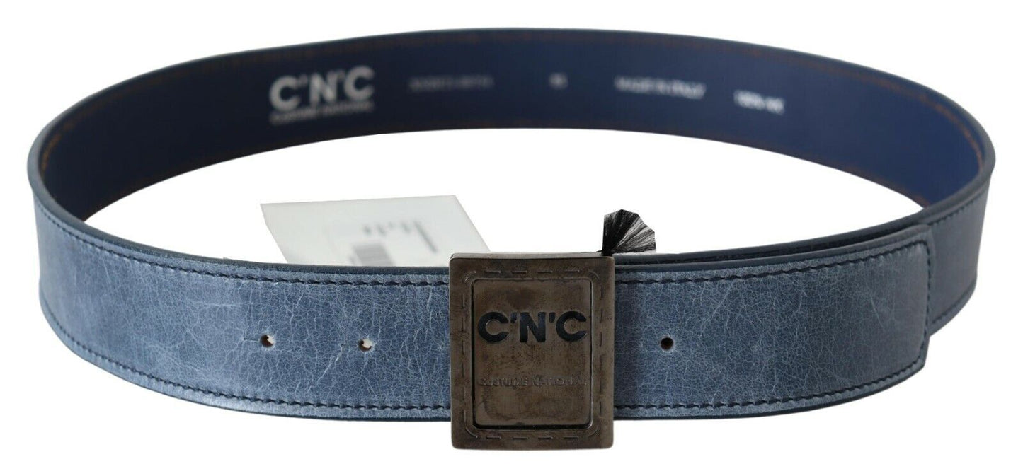  - Elegant Blue Leather Fashion Belt