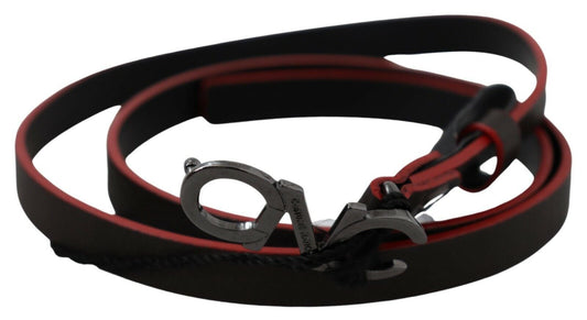  - Maroon & Black Italian Leather Fashion Belt