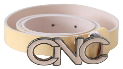  - Chic Beige Logo Leather Belt