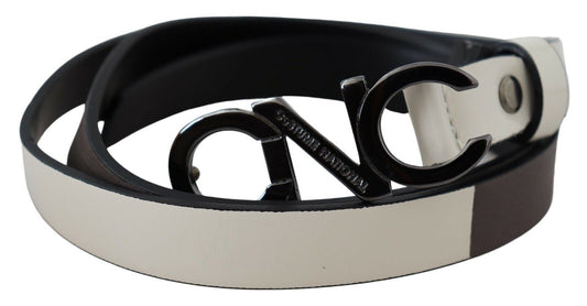  - Elegant White Leather Fashion Belt