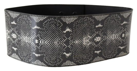  - Classic Snakeskin Motif Leather Belt