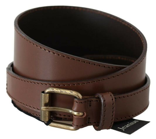  - Chic Brown Leather Fashion Belt with Bronze-Tone Hardware