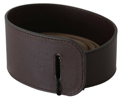  - Elegant Dark Brown Braided Leather Belt