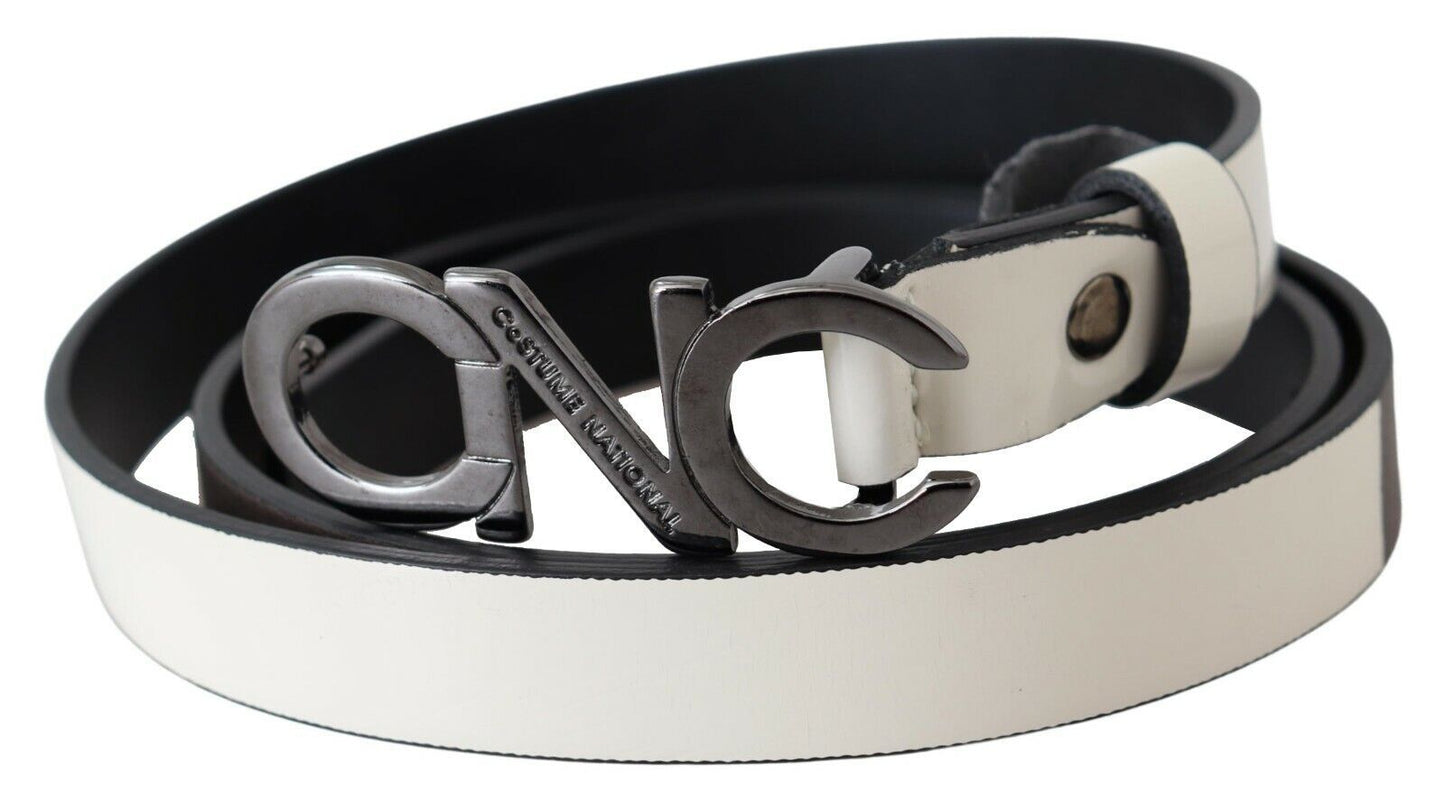  - Metallic Gray Italian Leather Fashion Belt