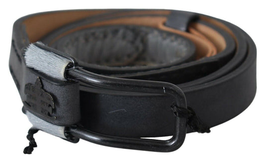  - Elegant Black Braided Leather Belt