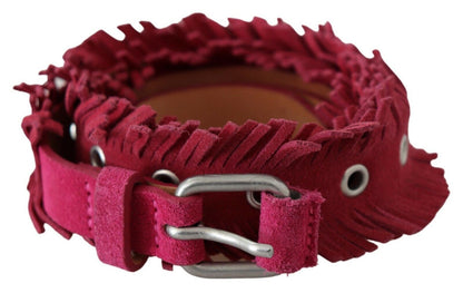  - Elegant Maroon Double Buckle Leather Belt