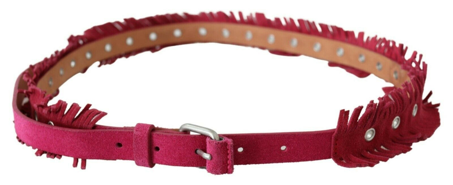  - Elegant Maroon Double Buckle Leather Belt