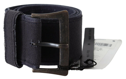  - Elegant Navy Blue Leather Waist Belt