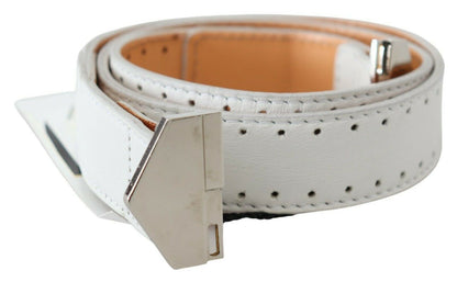  - Elegant White Leather Fashion Belt