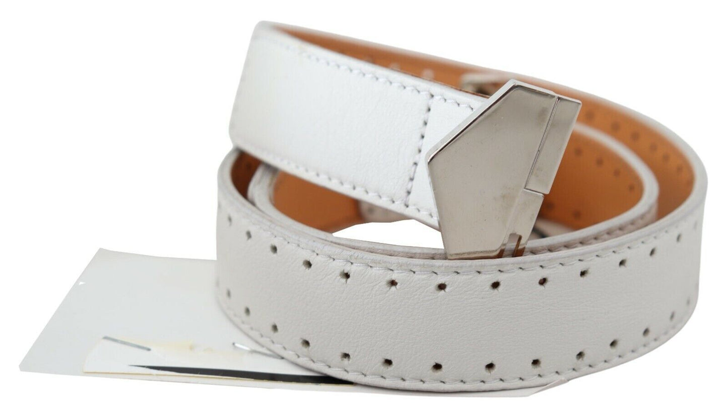  - Elegant White Leather Fashion Belt