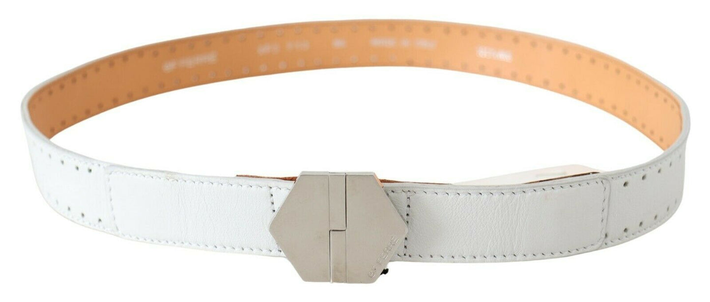  - Elegant White Leather Fashion Belt