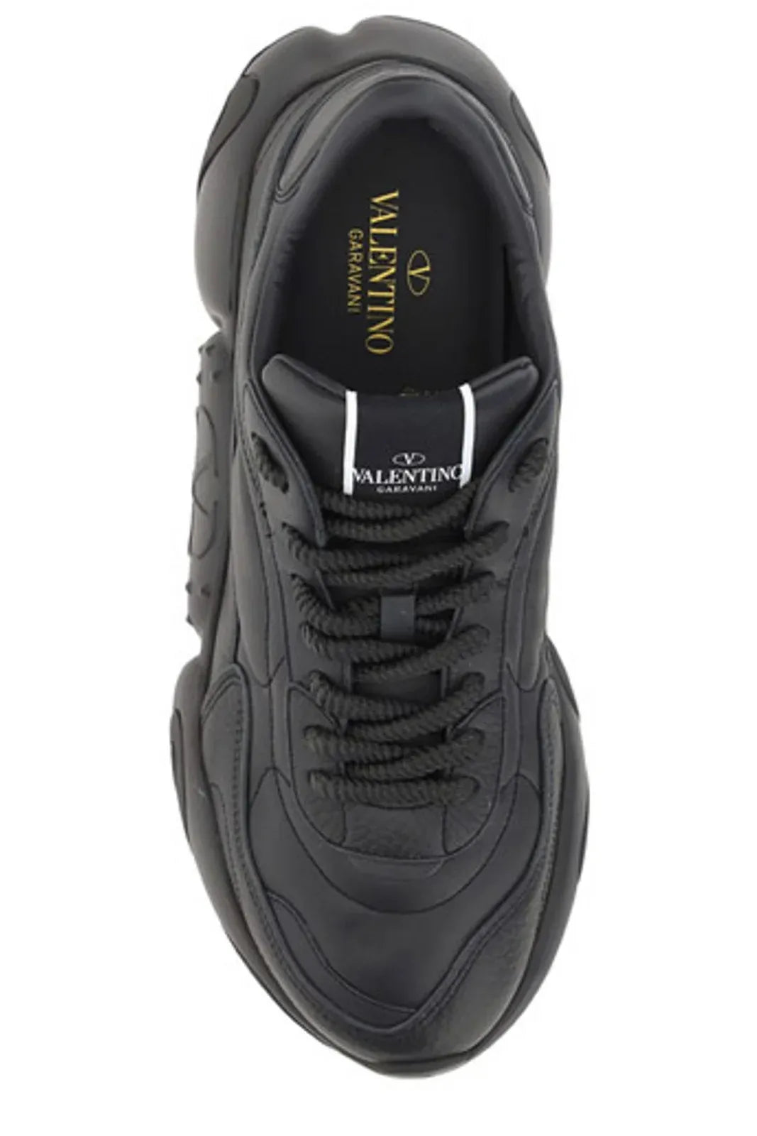 Garavani Black Leather Low-Top Sneakers