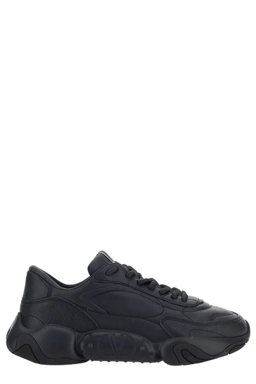 Garavani Black Leather Low-Top Sneakers