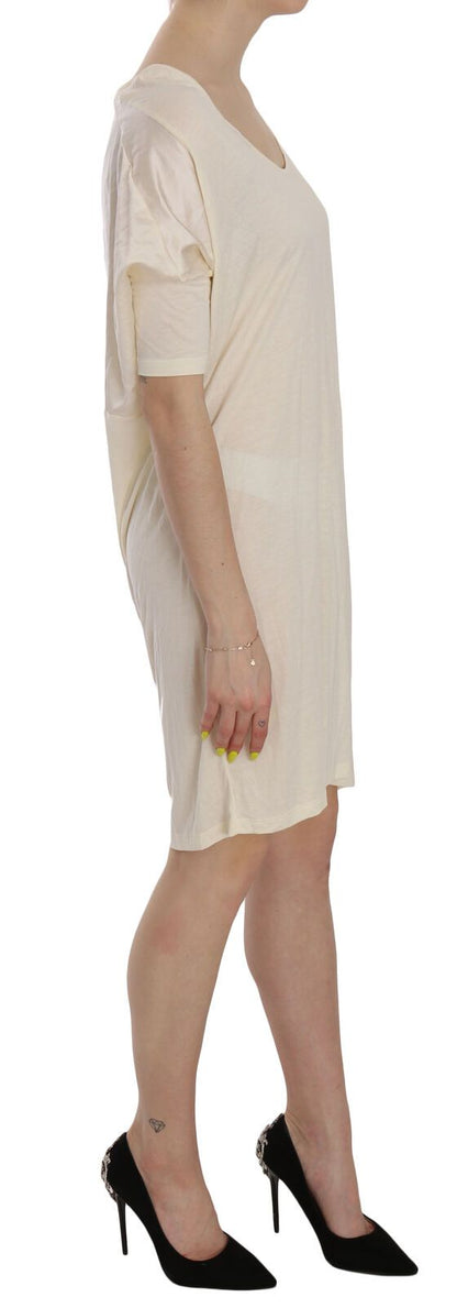  - Chic Cream A-Line Elbow Sleeve Dress