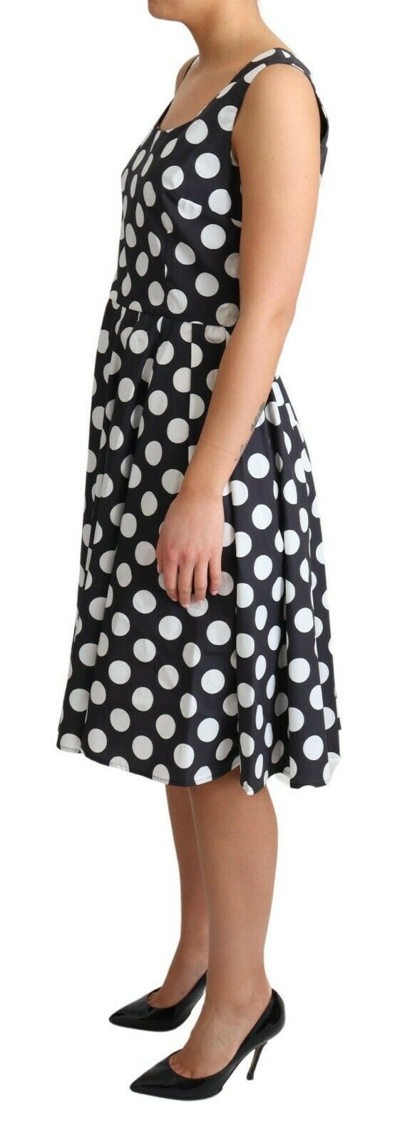  - Polka Dot Sleeveless A-Line Dress