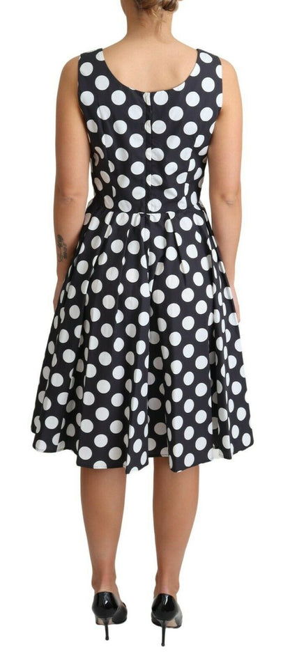  - Polka Dot Sleeveless A-Line Dress