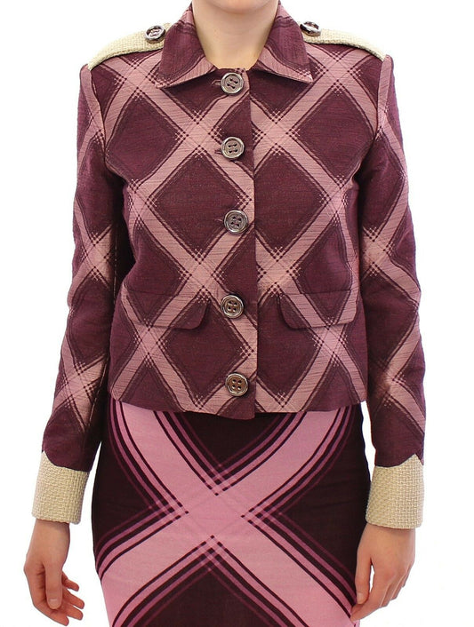  - Elegant Multicolor Check Print Jacket