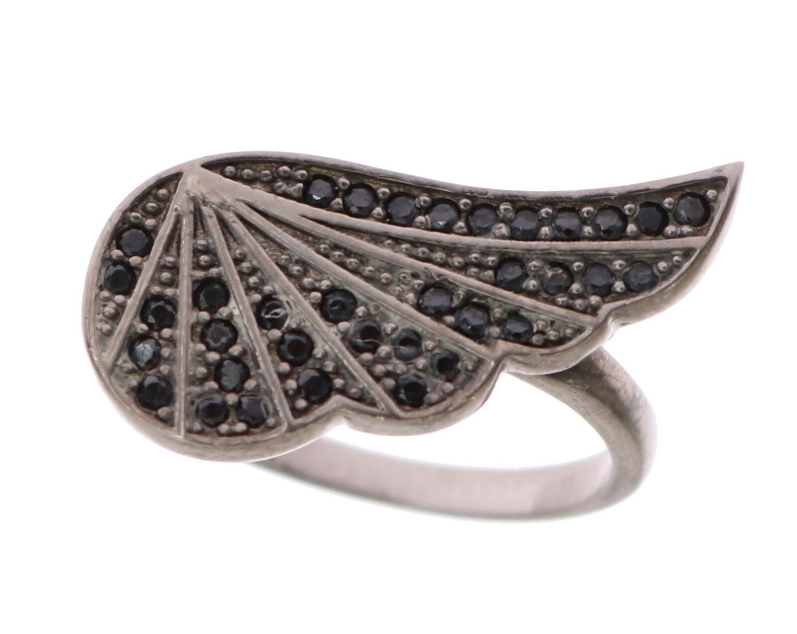 Black Rhodium 925 Sterling Silver Crystal Ring