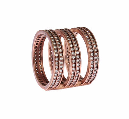  - Dazzling Pink Gold Plated CZ Crystal Ring