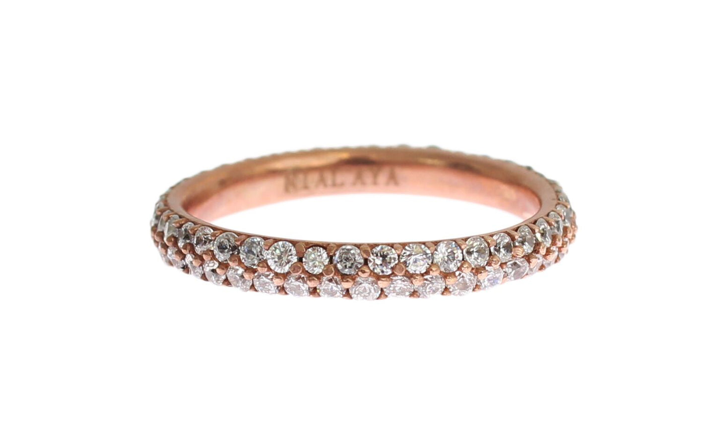  - Chic Pink Crystal-Encrusted Silver Ring