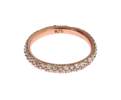  - Chic Pink Crystal-Encrusted Silver Ring