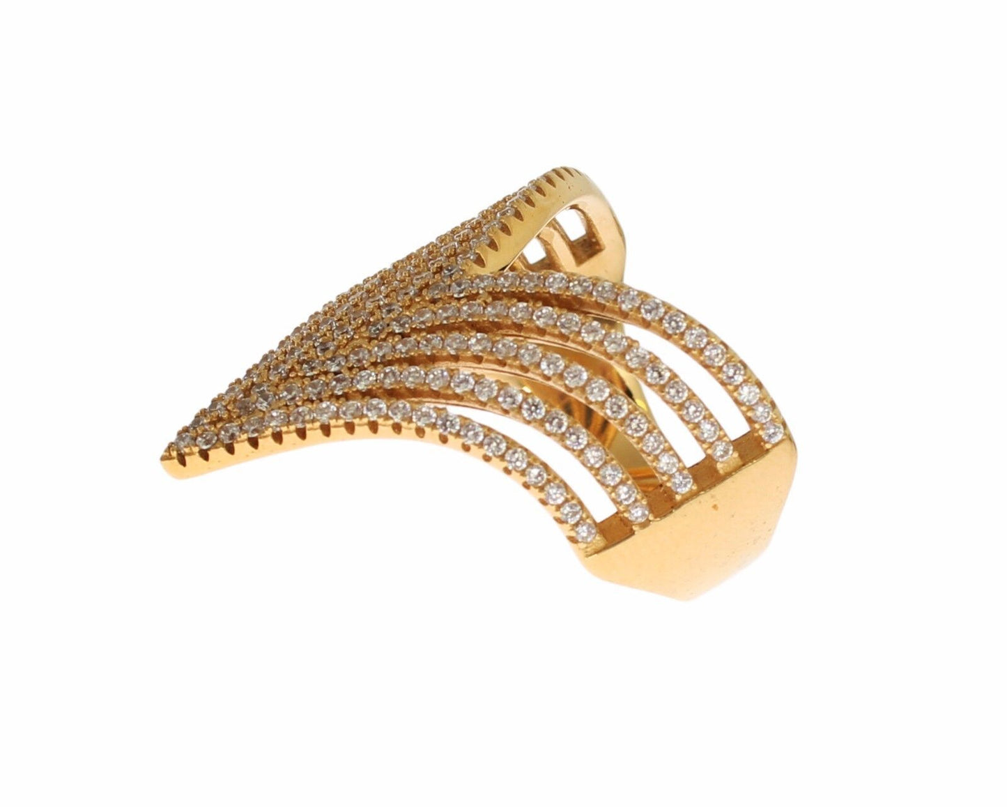  - Glamorous Gold Plated Crystal Ring