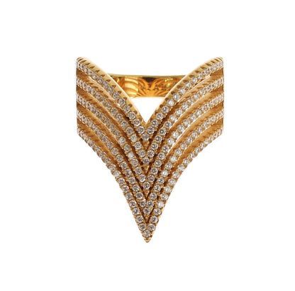  - Glamorous Gold Plated Crystal Ring