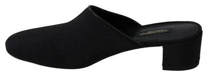  - Chic Black Grosgrain Slide Sandals