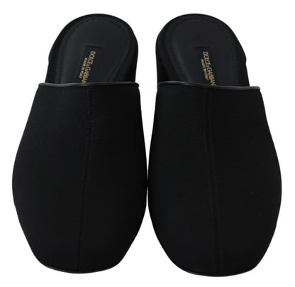  - Chic Black Grosgrain Slide Sandals