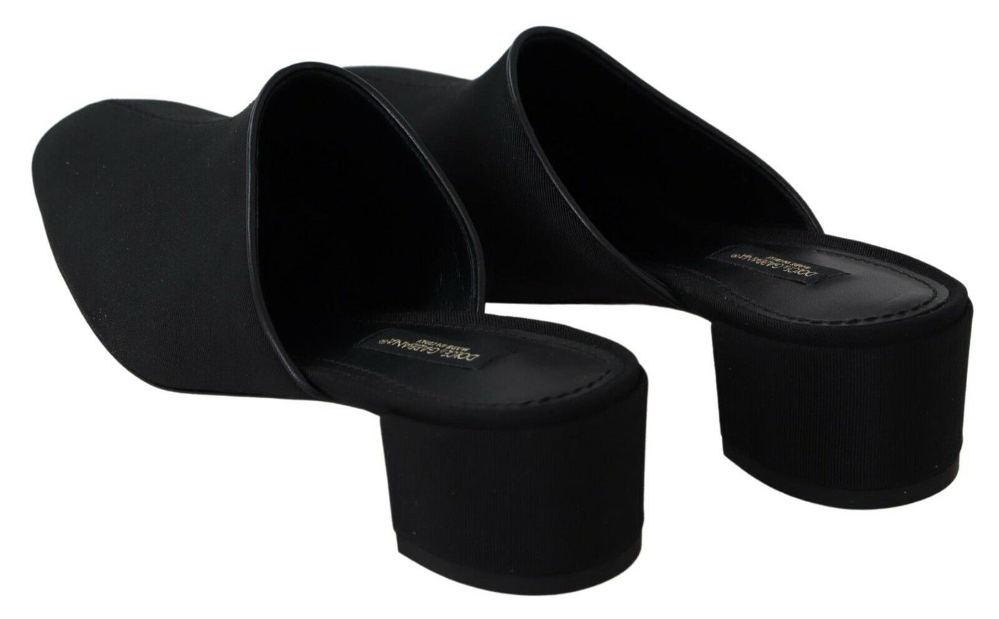  - Chic Black Grosgrain Slide Sandals