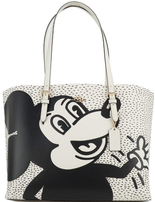  - Mickey Mouse X Keith Haring Mollie Large Leather Shoulder Tote Bag