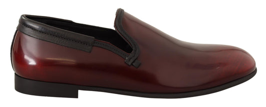  - Elegant Bordeaux Leather Loafers