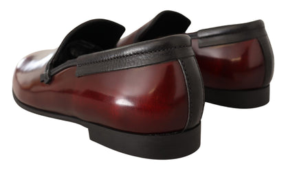  - Elegant Bordeaux Leather Loafers
