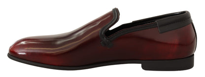  - Elegant Bordeaux Leather Loafers
