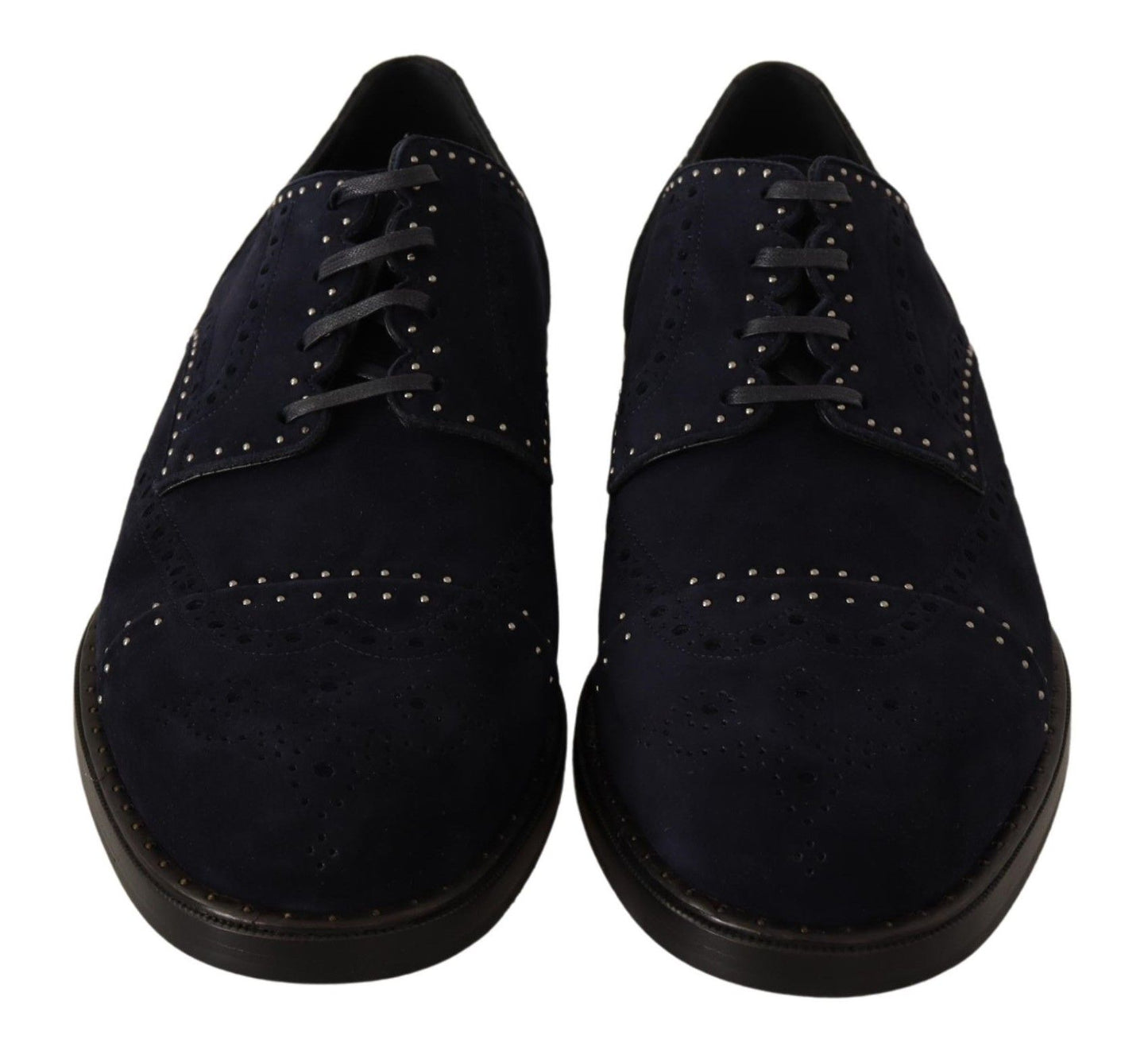  - Elegant Suede Derby Shoes with Silver Studs