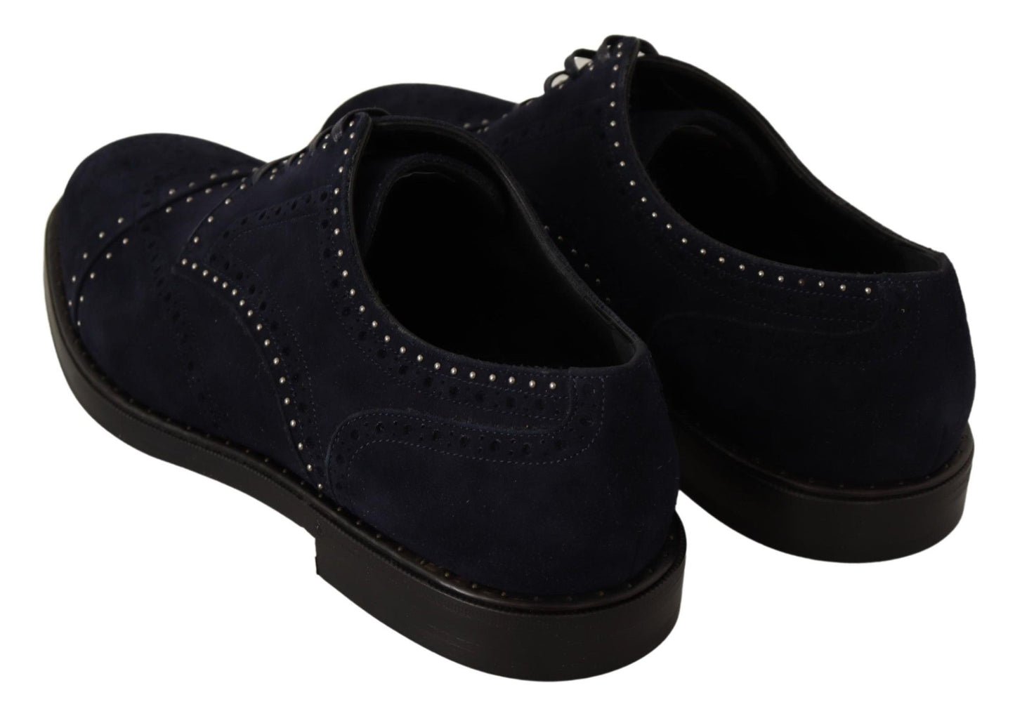  - Elegant Suede Derby Shoes with Silver Studs