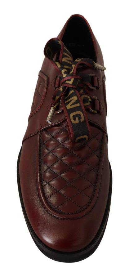  - Elegant Bordeaux Derby Leather Shoes