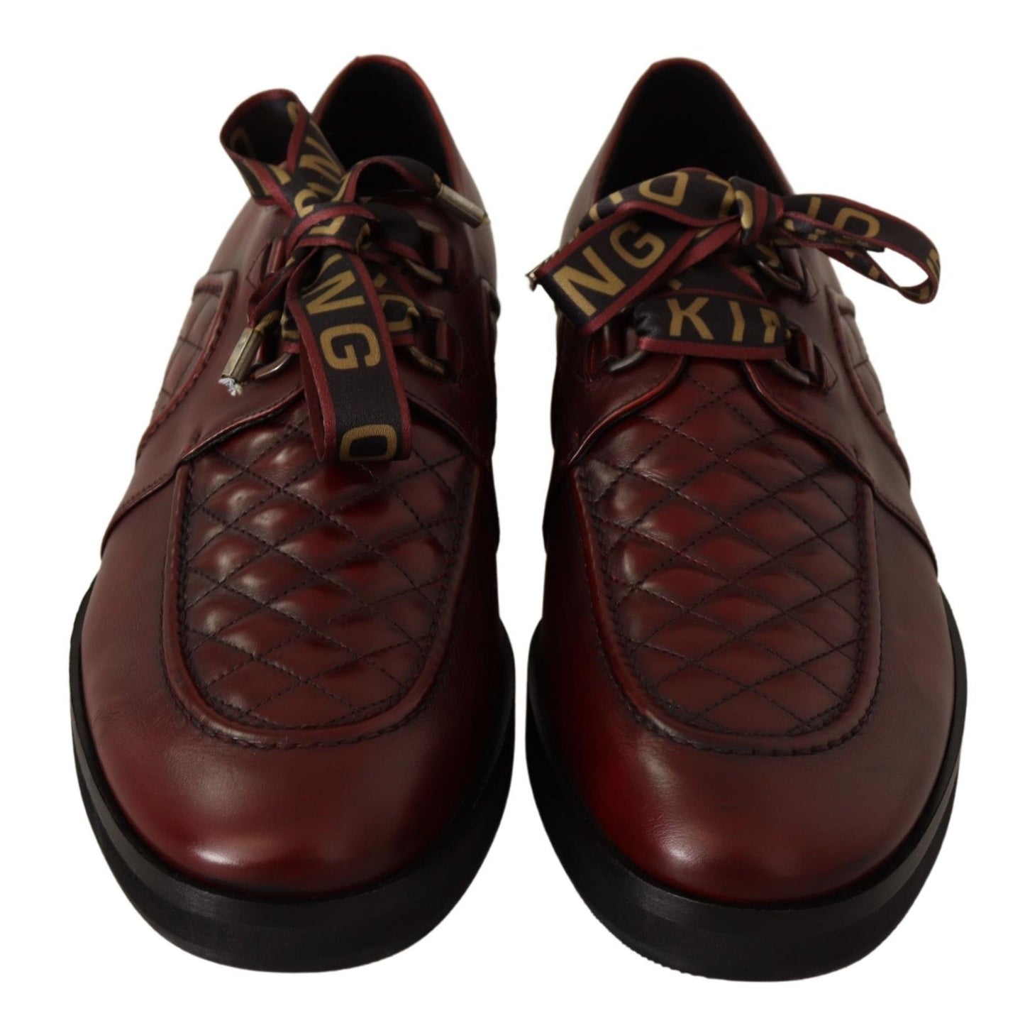  - Elegant Bordeaux Derby Leather Shoes