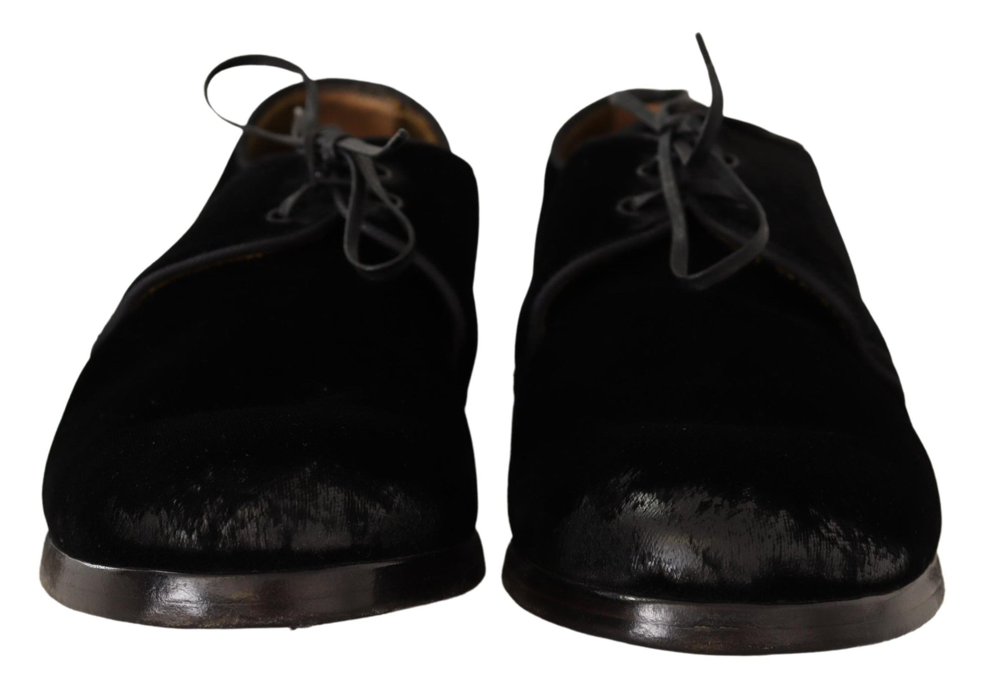 Elegant Black Velvet Derby Shoes