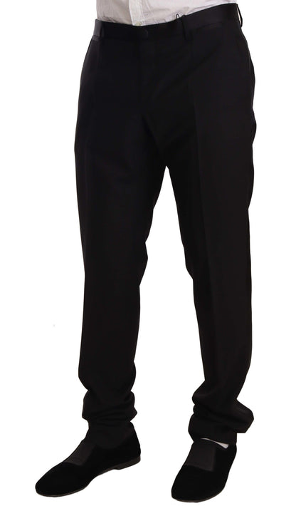  - Elegant Black Skinny Tuxedo Trousers