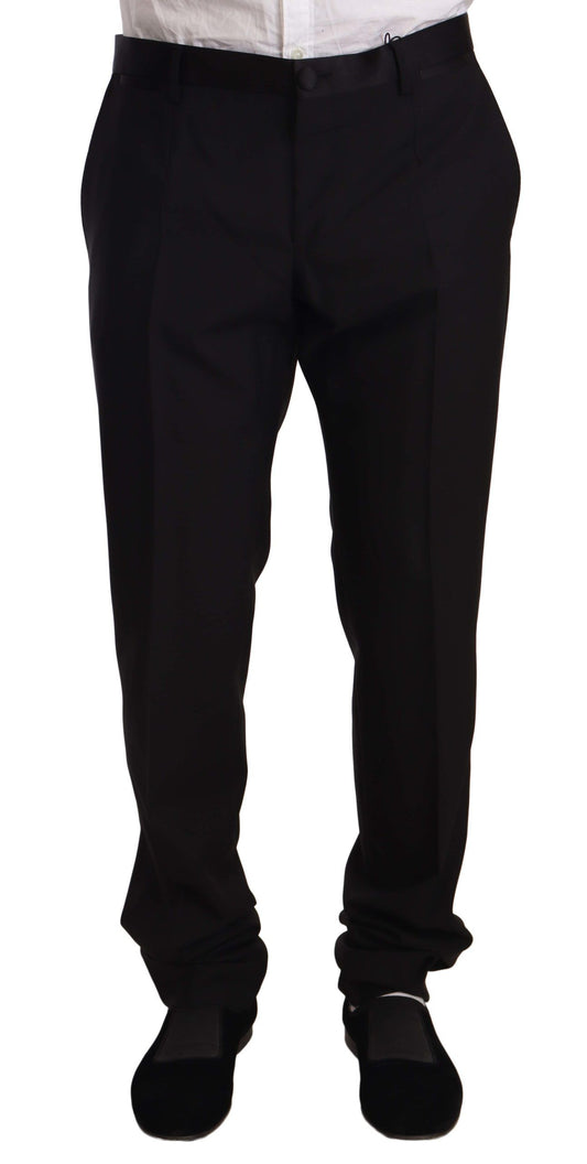  - Elegant Black Skinny Tuxedo Trousers