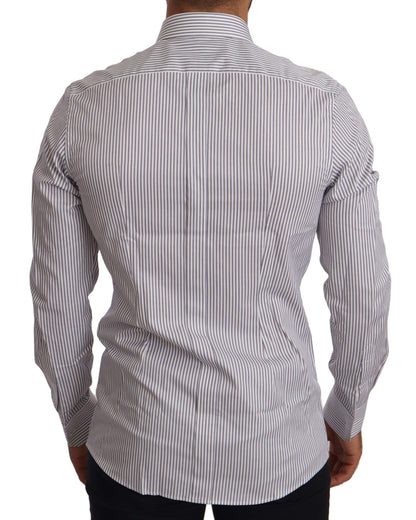  - Elegant Slim Fit Striped Cotton Shirt