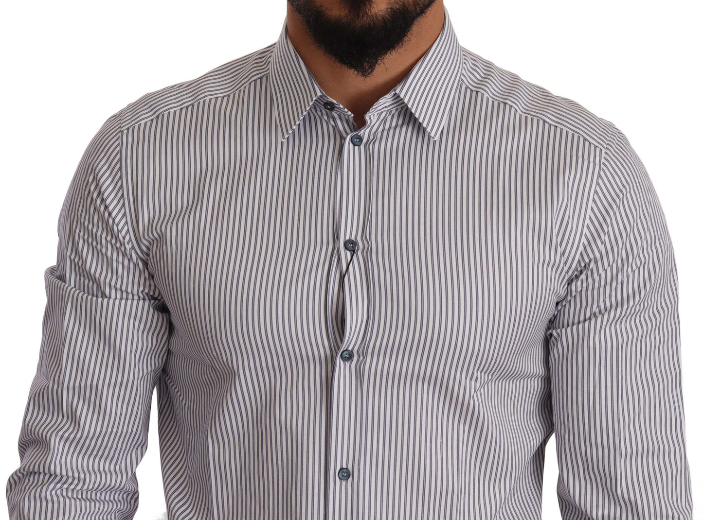  - Elegant Slim Fit Striped Cotton Shirt