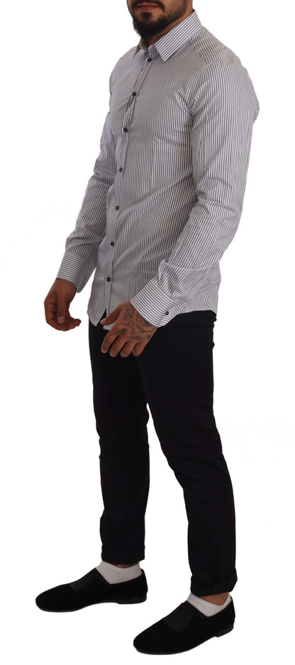  - Elegant Slim Fit Striped Cotton Shirt