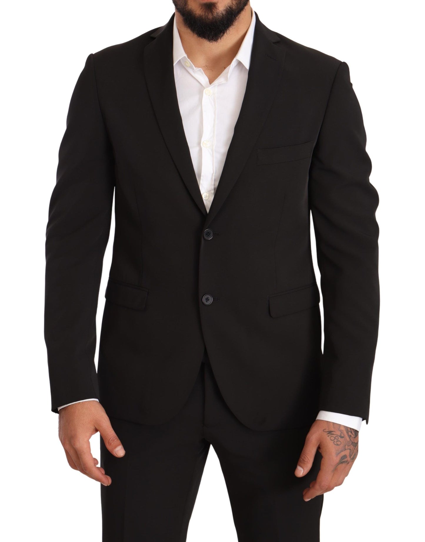  - Elegant Black Slim Fit Two-Piece Suit